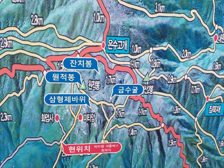 천성산 등산지도