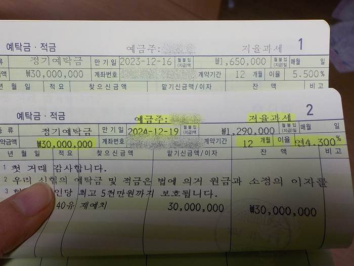 신협 1년정기예금 금리