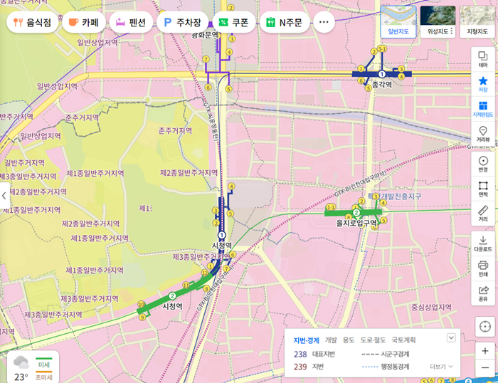 주거지역 구분 일반주거지역 용적률4