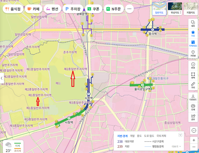 주거지역 구분 일반주거지역 용적률5